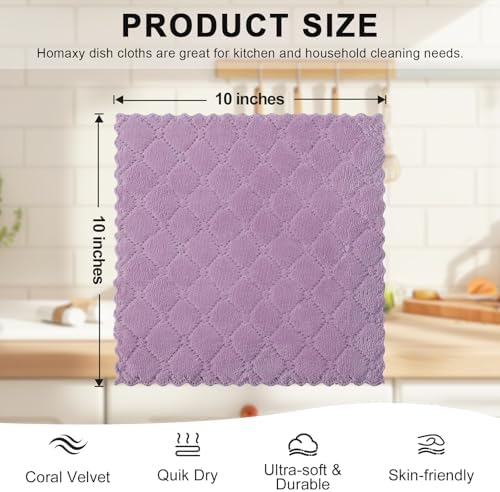 Homaxy 12 Pack Super Soft & Absorbent Dish Cloths - Image 5