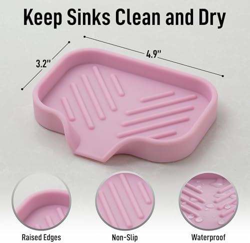 Zulay Kitchen Small Silicone Sponge Holder – Space-Saving Sink Organizer Tray - Image 5