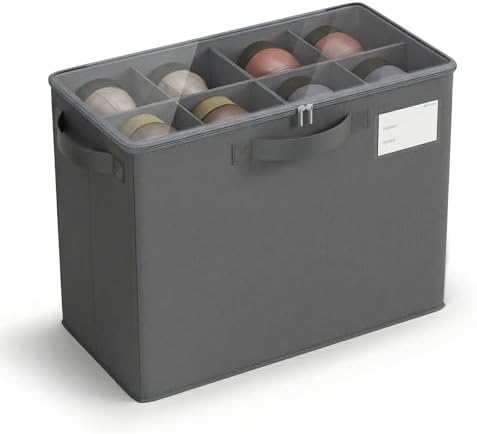 Varhomax Shoe Organizer Box for Closet, Small Fabric Storage Basket Gray by Varhomax
