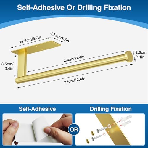 Paper Towel Holder Under Cabinet, Self-Adhesive or Drilling - Image 5
