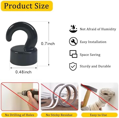 Mini Magnetic Hooks, Space-Saver - Image 2