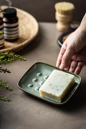 Miamolo Bar Soap Holder, Ceramic Soap Dish - Image 2