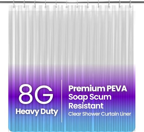 LiBa Shower Curtain PEVA 8G, 72x78 Inch Waterproof Clear by Liba