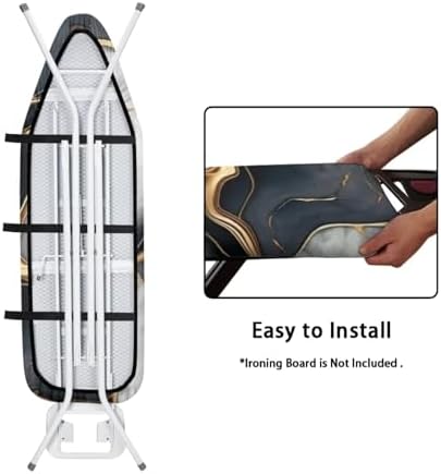 Black Gold Marble Ironing Board Cover Standard Size Iron Board Cover - Image 5