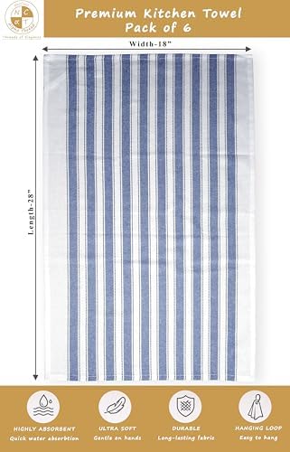 Pack of 6 Cotton Kitchen Towels Set, Dish Towels, Cleaning Rags, Kitchen Dish - Image 4