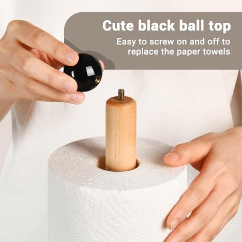 Paper Towel Holder, Wooden Kitchen Roll Stand - Image 5