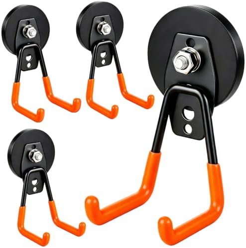 MUTUACTOR Magnetic Hooks, Non-Slip Rubber Coated Utility Magnetic Hooks by MUTUACTOR