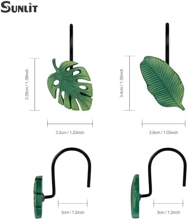 Tropical Leaf Decorative Shower Curtain Hooks, Monstera Deliciosa Strelitzia - Image 2
