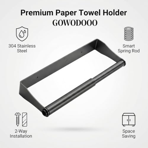 Under Cabinet Paper Towel Holder, Wall Mounted | Kitchen Towel Holder, SUS304 - Image 5