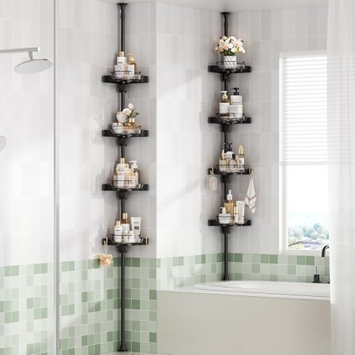 akinbas 360° Rotating Shower Caddy Tension Pole - Image 2