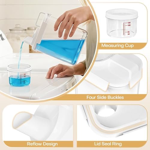 Homde Clear Laundry Detergent Dispenser: Reusable 3+2 Pack - Image 3