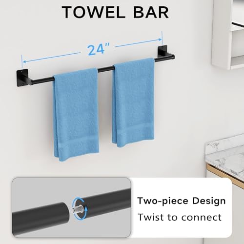 KLJKPA Black Bathroom Accessories Set, 4-Piece Bathroom Hardware Set - Image 2