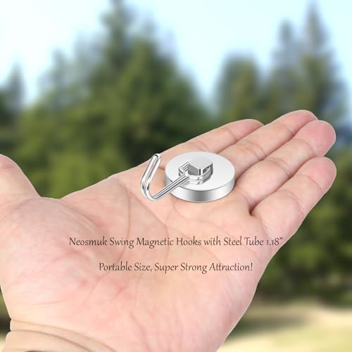 Neosmuk Magnetic Swing Hooks, 100lb Cruise Silver Hooks, 6 Pack - Image 2