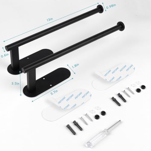 2 Pack Paper Towel Holder, Wall Mount, Under Cabinet - Image 3