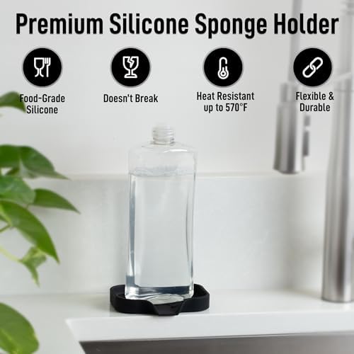 Zulay Kitchen Small Silicone Sponge Holder – Space-Saving Sink Organizer Tray - Image 4