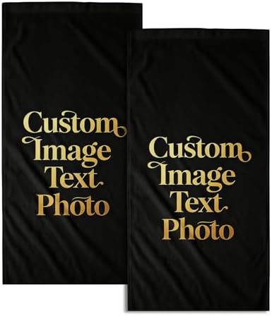 Custom Photo Hand Towel Set of 2, Personalized Text/Image/Photo Printed Towels by Granbey