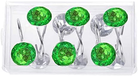 12 Pcs Bling Rhinestones Shower Curtain Hooks Bathroom Rolling Hooks - Image 4