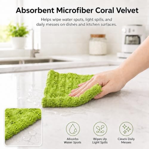 kimteny Microfiber Dish Cloths for Washing Dishes 18 Pack, Lime Green - Image 3