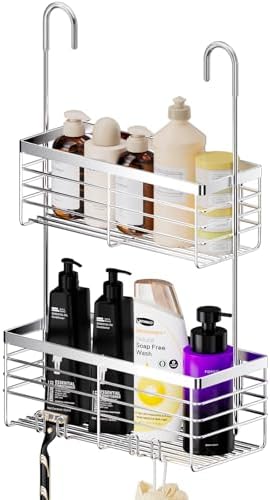 SHANSHUI Shower Hanging Caddy, Double Bathroom Showers Organizer Basket by SHANSHUI