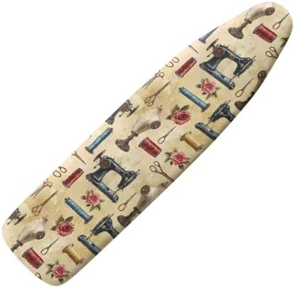 Vintage Sewing Machine Ironing Board Cover Stain Resistant Aesthetic Flower by Daulesho