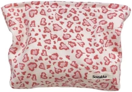 Leopard Makeup Bags for Women, Corduroy Cosmetic Pouch Large Purse by SxoSyo