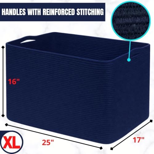 MINTWOOD Design 112L Extra Large Blanket Basket Holder Living Room, Dog Toy - Image 3