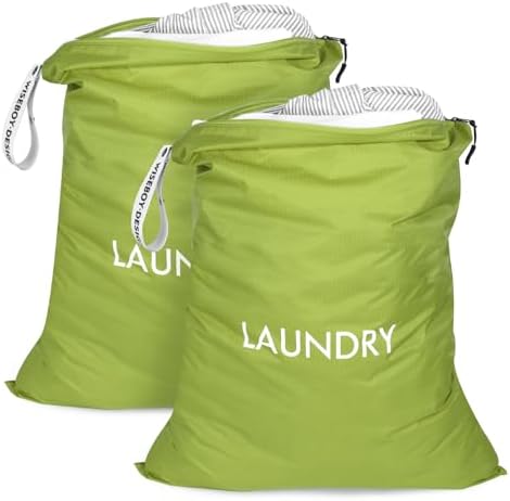 WiseBoy 2 Pack Dirty Laundry Travel Bag, Nylon Travel Dirty Clothes Bag - Image 7