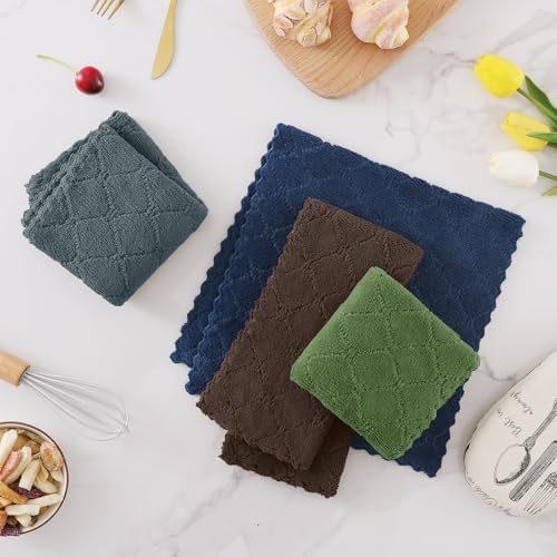 Homaxy Super Soft Absorbent 16 Pack Coral Velvet Dish Cloths - Image 2