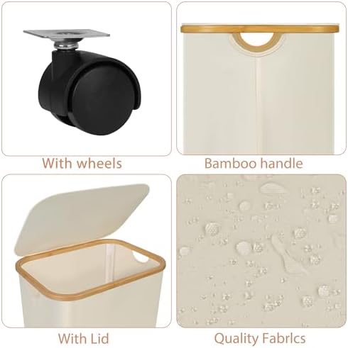 Laundry Basket with Wheels, 100L Hampers - Image 2