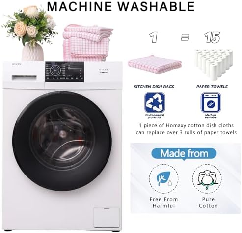 Kitinjoy Cotton 16 Pack Kitchen Towels and Dishcloths Sets - Image 6