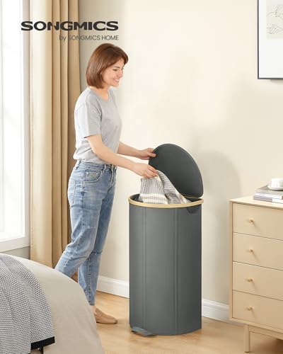 SONGMICS Laundry Hamper with Lid, 90L Laundry Basket, Removable Liner Bag - Image 2
