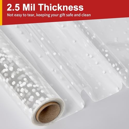 Mauproy 34 In x 100 Ft Clear Cellophane Wrap Roll - Image 3