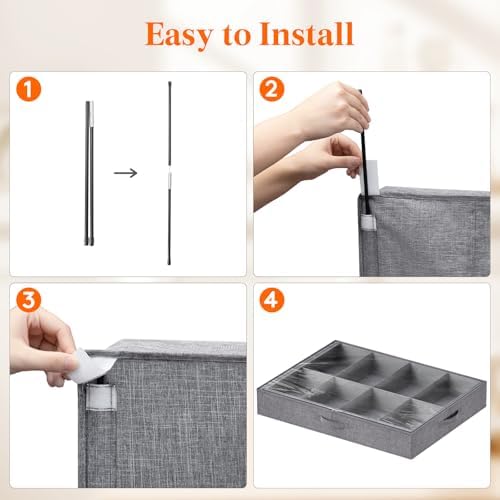 Lifewit 4.3 Inches Under Bed Shoe Storage Organizer Fits 8 Pair Sneakers - Image 5