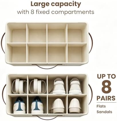 Varhomax Shoe Organizer Box for Closet, Small Foldable Shoe Storage Basket - Image 4