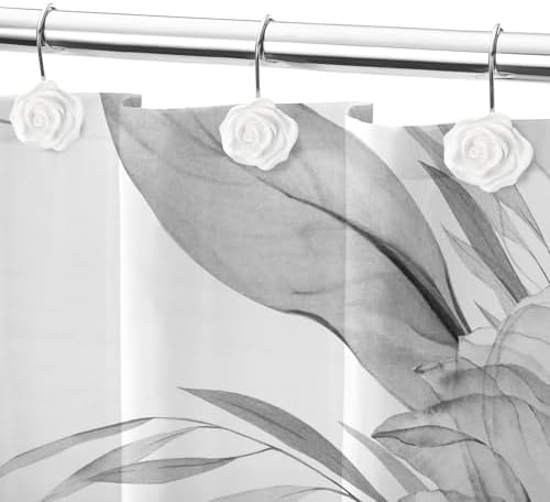 Cute Rose Floral Shower Curtain Hooks Rings - Image 5