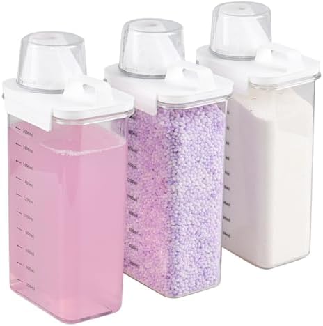 Sandmovie 3 Packs Laundry Detergent Dispenser, 78 Oz Clear Plastic Laundry Soap by Sandmovie