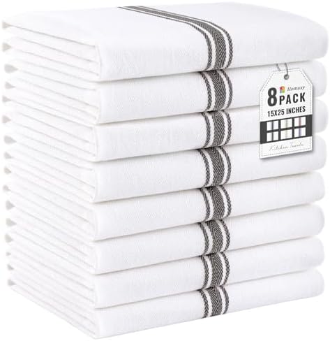 Homaxy 100% Ring Spun Cotton Kitchen Towels 8 Pack by Homaxy