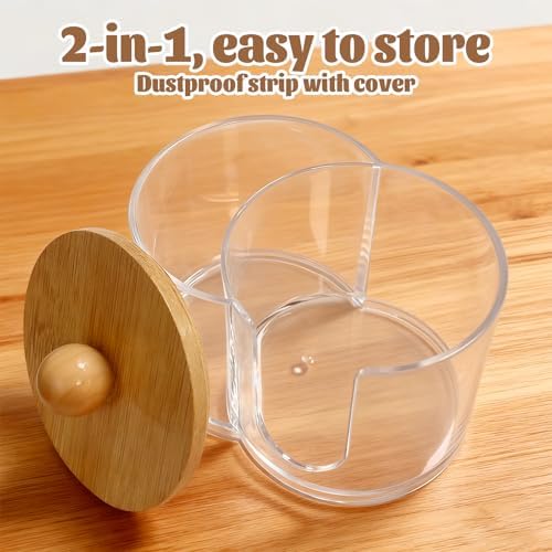 Qtip Holder, Q Tip Holder for Bathroom, Cotton Swab Round Holder Dispenser - Image 3