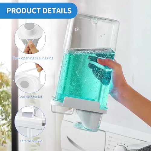 5 Pcs Liquid Laundry Detergent Dispenser 78 oz Clear Soap Powder Container - Image 3