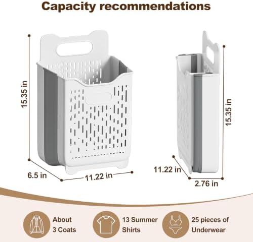 Spreezy Collapsible Laundry Basket Plastic, Small Laundry Hamper 18L - Image 3