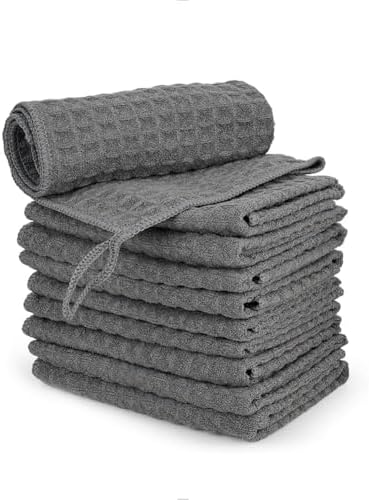 watchget Microfiber Cleaning Cloth, Barista Micro Towels 10 Pack Dark Grey by watchget