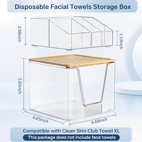 Disposable Facial Towel Holder, 2 Tier Cosmetic Storage Organizer Box - Image 2
