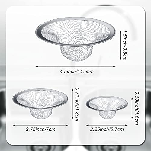 Patelai 12 Pcs Sink Drain Strainer Stainless Steel, 3 Sizes Mesh Screen - Image 2
