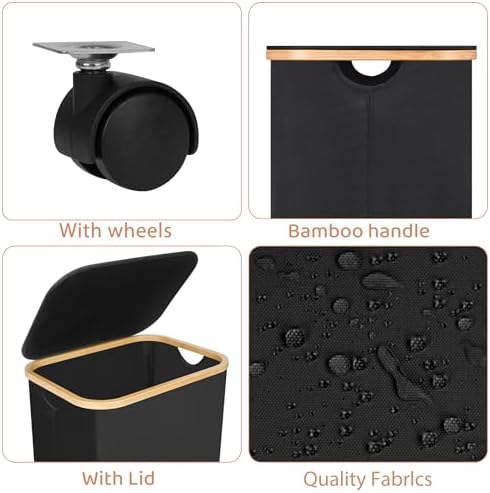 Laundry Basket with Wheels, 100L Hampers - Image 2