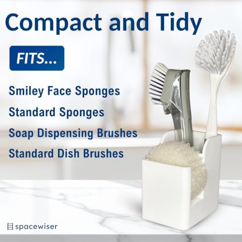 Spacewiser Silicone Sink Caddy – Sponge Dish Brush Holder - Image 2