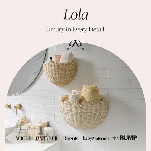 BEBE BASK The Original Scalloped Wicker Wall Basket – Set of 2 - Image 2