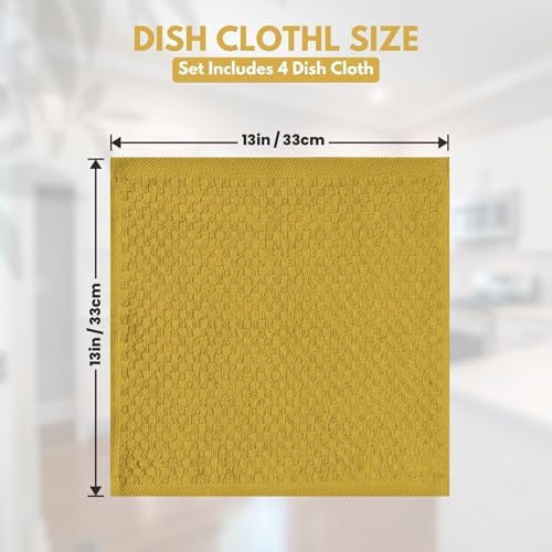 Infinitee Xclusives Premium Dish Cloth 100% Cotton 12 x 12 Inches |Pack of - Image 2