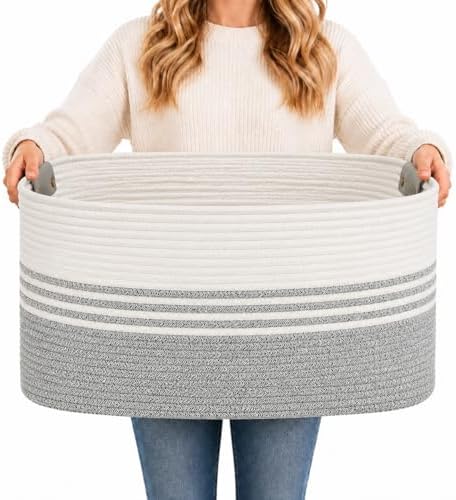 Laundry Hamper with Handles, 72L Rope Laundry Basket by DOFASAYI