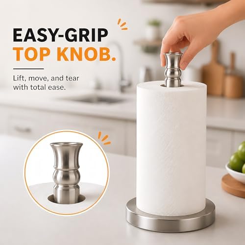 Paper Towel Holder Countertop, Standing Paper Towel Roll Holder - Image 4