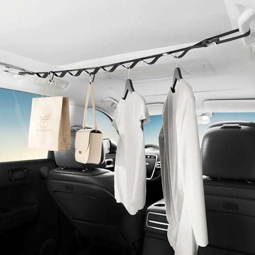 Car Clothes Hanger Rod Straps Clothing Rack Non-Wrinkle Portable Travel - Image 5